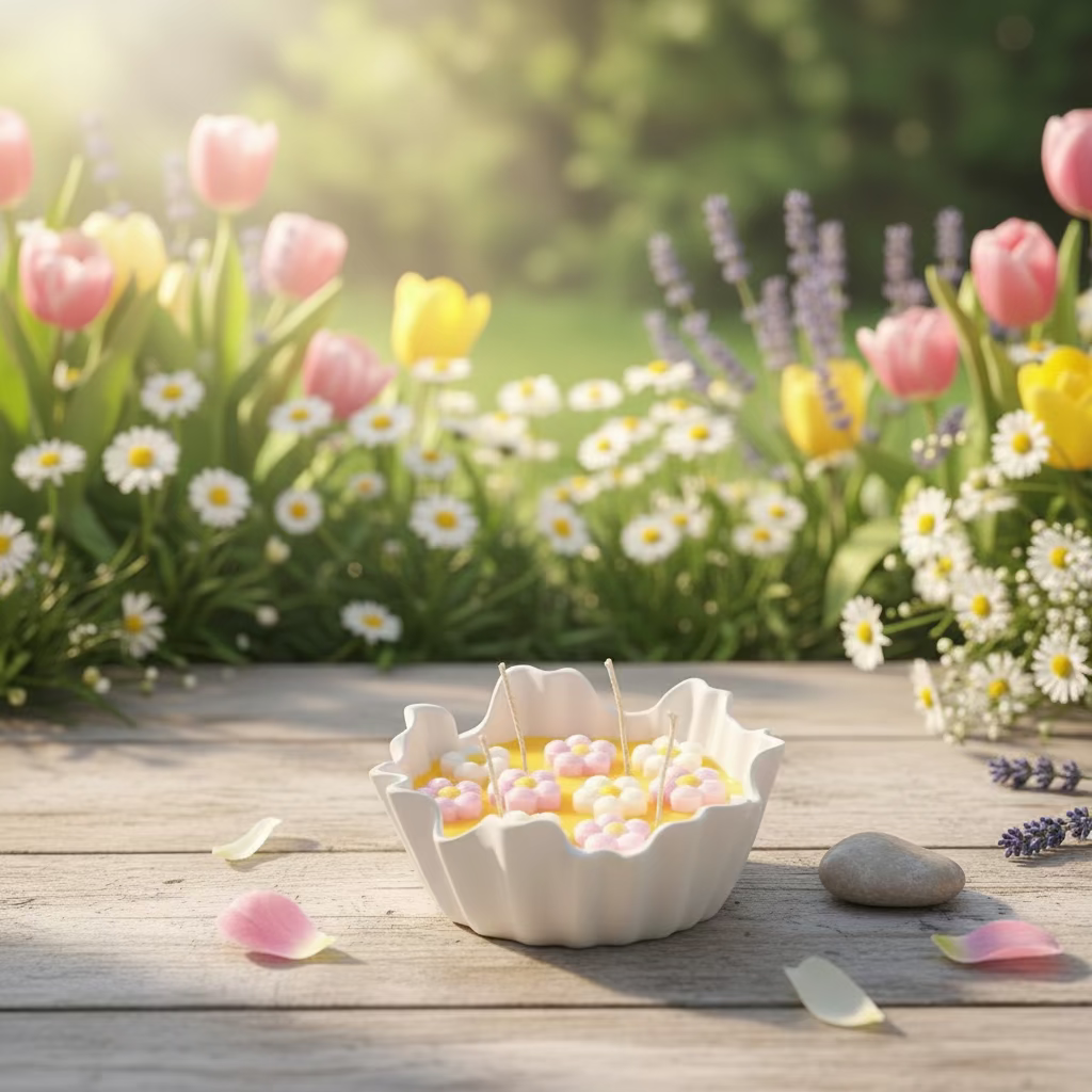 Spring Garden - kaars met bloemen decoratie
