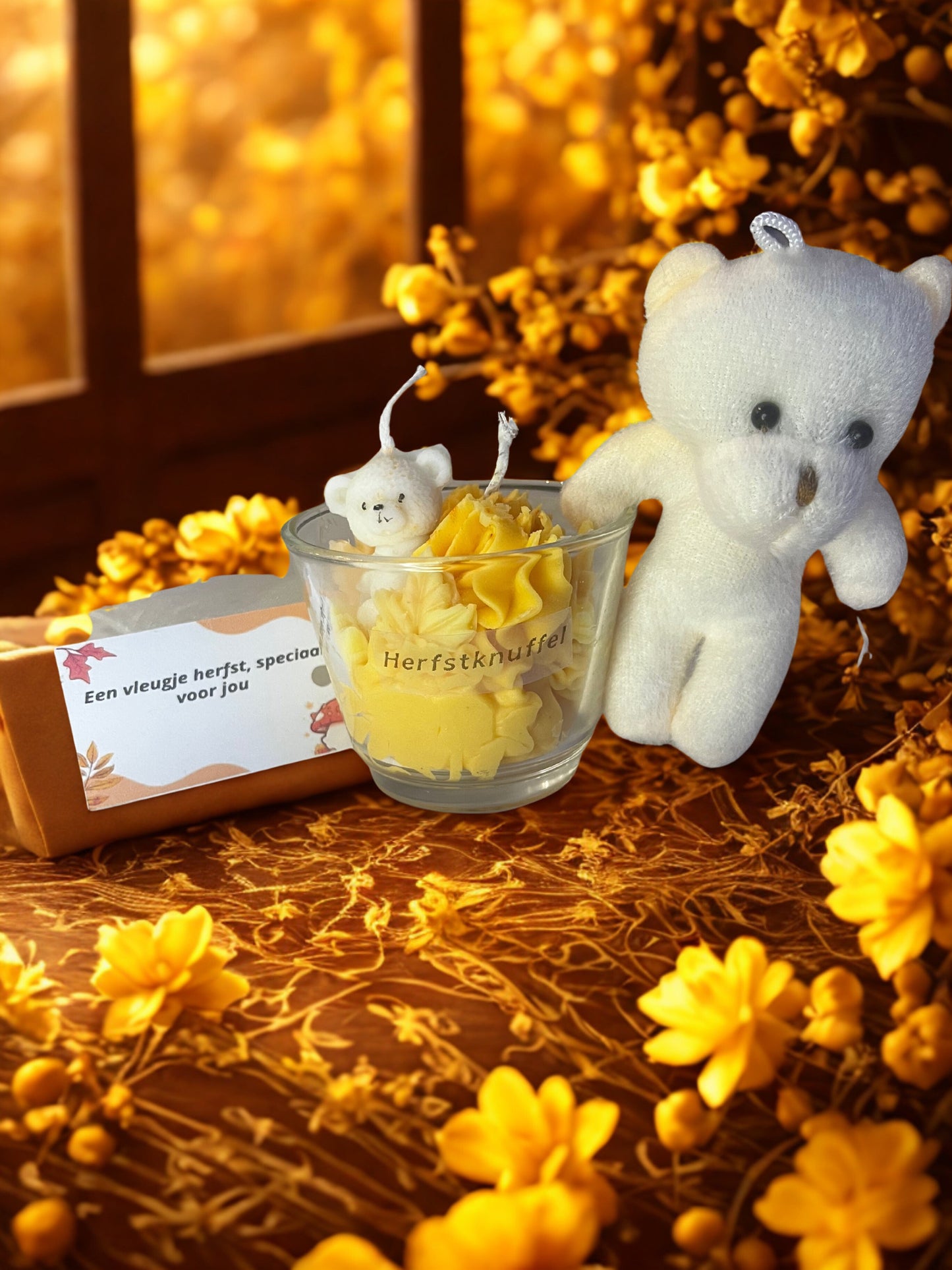 Herfstknuffel Set – Pumpkin Spice Karamela Kaarsen