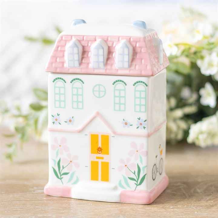 Pastelroze townhouse keramische oliebrander en wax melt burner