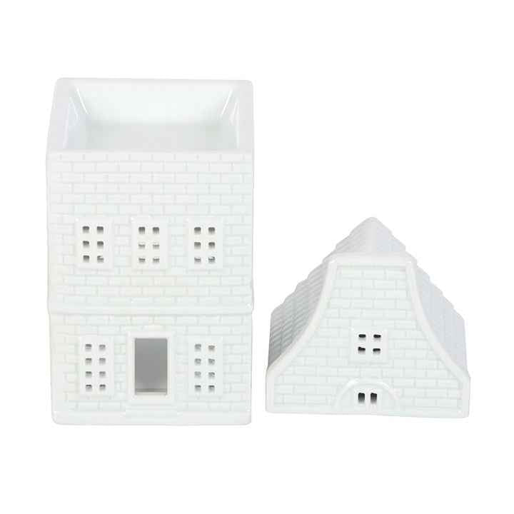White Nordic House Oil Burner & Wax Warmer – Keramische Aromabrander voor Geuroliën & Waxmelts