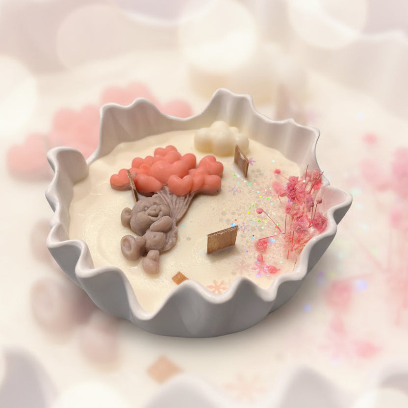 Teddy Love valentijn geurkaars met vanille - romantische handgemaakte kaars voor Valentijnsdag