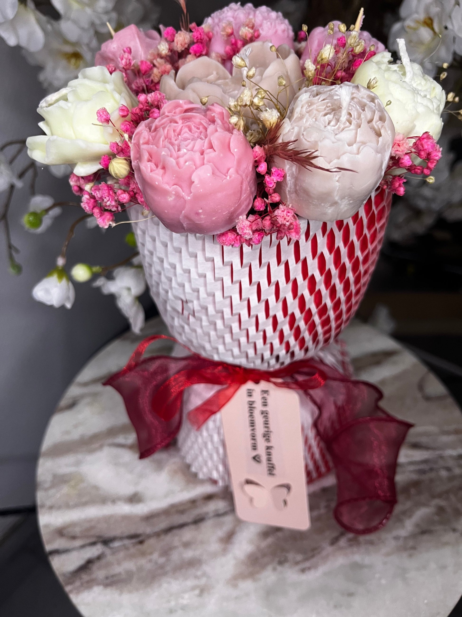 Parfum Bloemen – Luxe Geurkaarsboeket Karamela Kaarsen