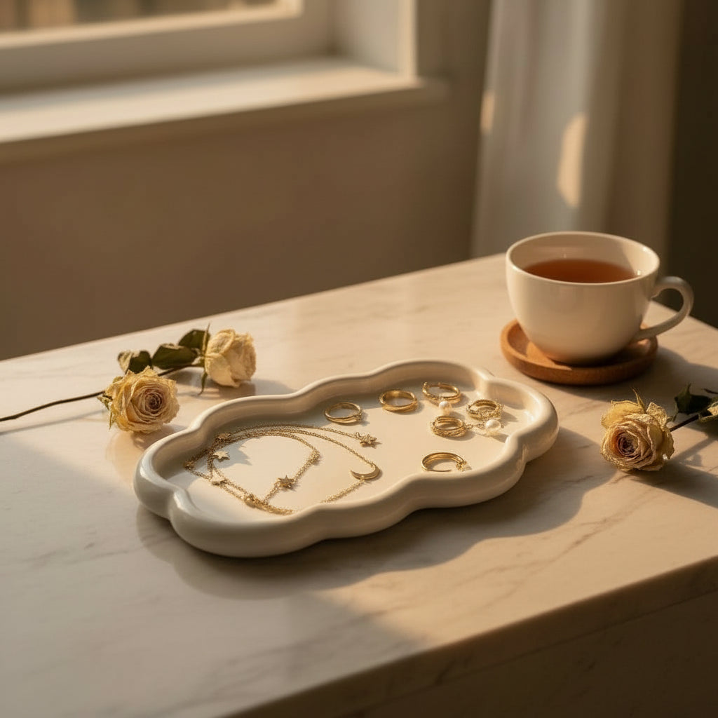 Golvende Tray „Soft Cloud“ Karamela Kaarsen