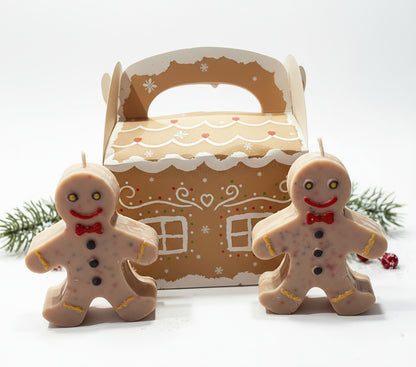 GingerBuddy Duo – Gingerbread Man Kaarsjes in een Huisje Karamela Kaarsen