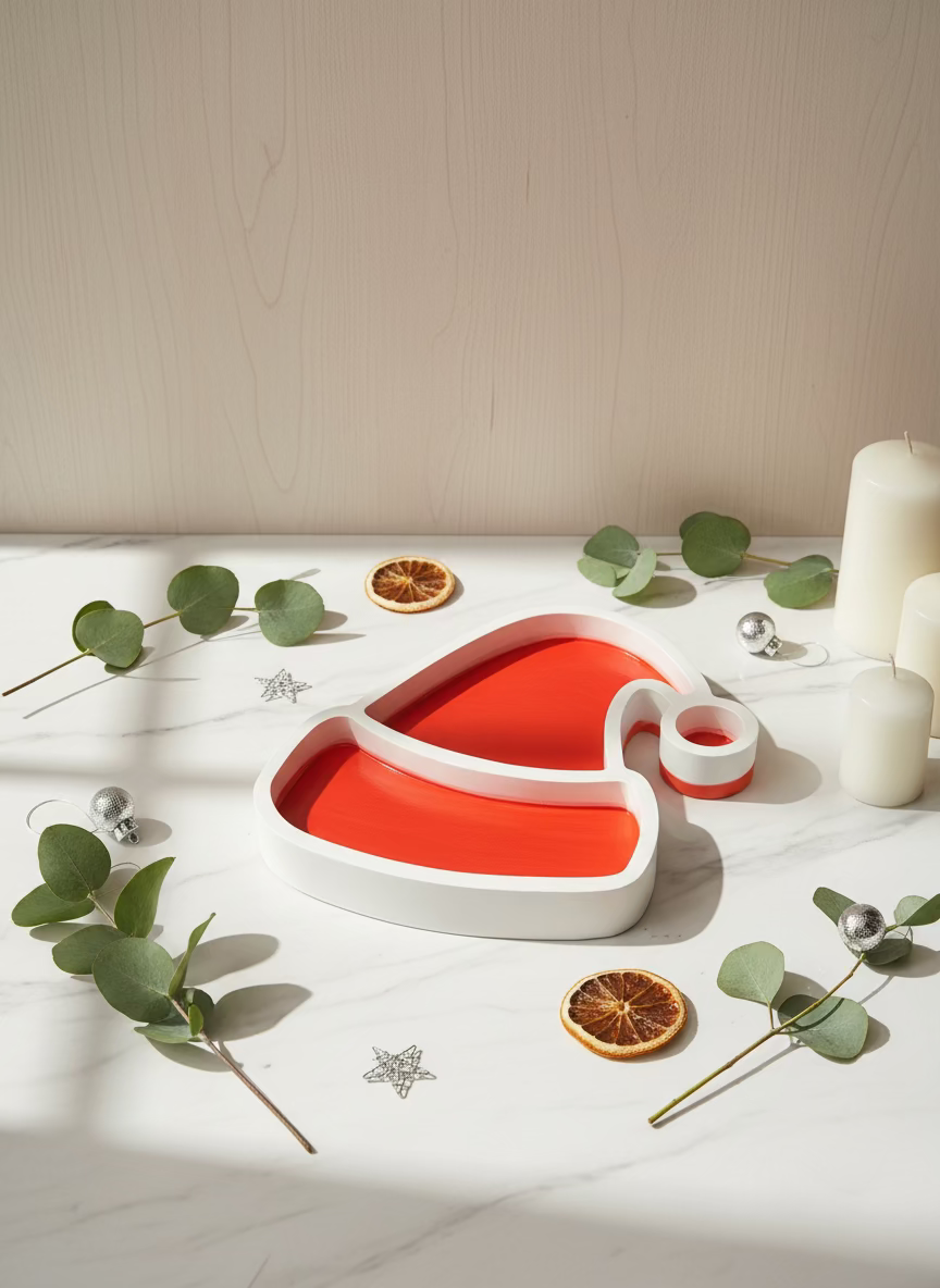 Kerstmuts – Decoratief Plateau Karamela Kaarsen