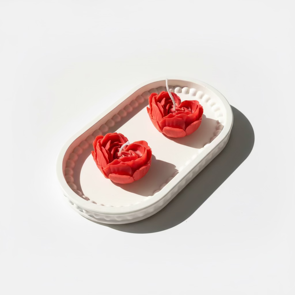 Pearl Oval Tray – Handgemaakte decoratieve kaarshouder