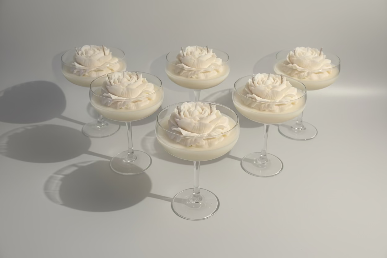 Witte Roos Kaars - Romantische Bloem Karamela Kaarsen