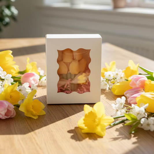 Tulpen Boeket in Geschenkdoos Karamela Kaarsen