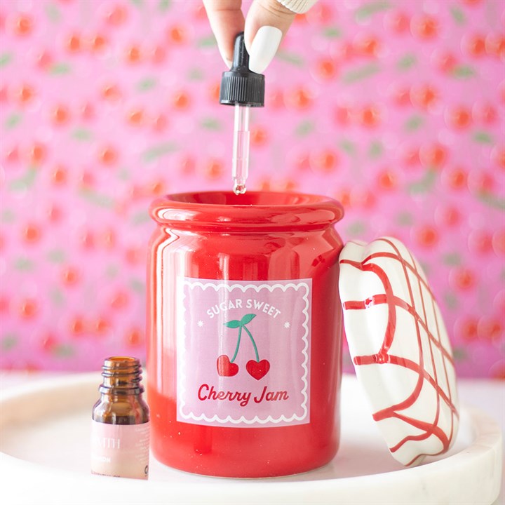 Cherry Jam Glow – Keramische Oliebrander &amp; Wax Warmer Karamela Kaarsen