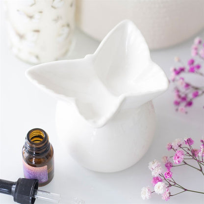 White Butterfly Oil Burner – Keramische Aromabrander voor Geuroliën & Waxmelts