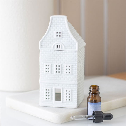 White Nordic House Oil Burner & Wax Warmer –  Keramische Aromabrander voor Geuroliën & Waxmelts