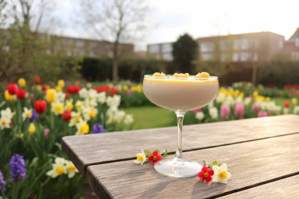 Handgemaakte kaars met twee bloesems - Sakura geur Karamela Kaarsen