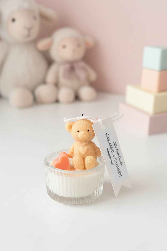 Little Love Candle | Handgemaakte teddybeer kaars in glas