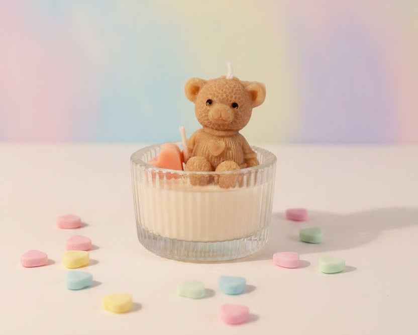 Little Love Candle | Handgemaakte teddybeer kaars in glas