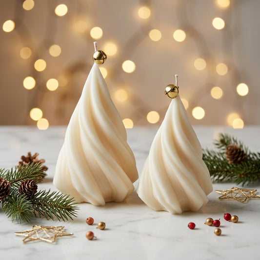 Spiraal kerstboomkaars – Wit